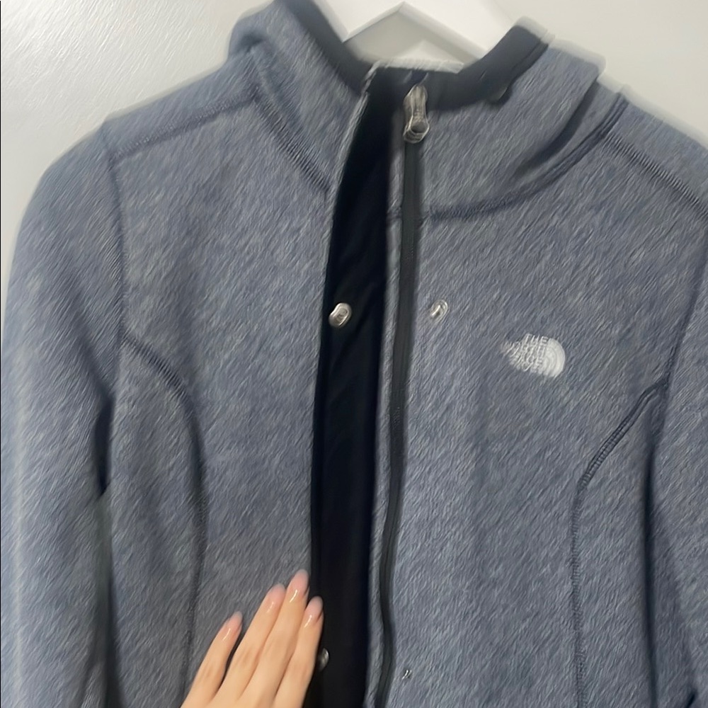 The North Face Gray Zip-Up Hoodie Womens Med - Picture 7 of 9